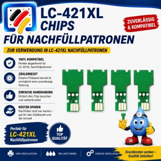 LC421XL One Way Druckerchips für Nachfüllaptronen je 1x CMYK