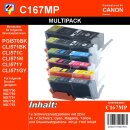 C167 - TiDis Multipack 6 XL Ersatzpatronen BBCMY+GY -...