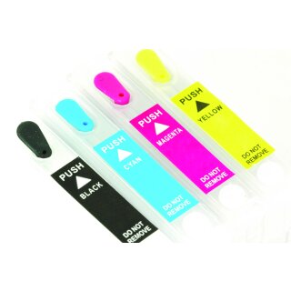 Wiederbefüllbare Druckerpatronen kompatibel zu Epson T2991, T2992, T2993, T2994, T29 XL schwarz, cyan, magenta, gelb. IRP342MP - CISS / Easyrefillpatronen / Leerpatronen