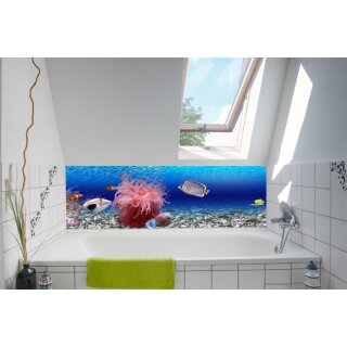 Badrückwand / Nischenverkleidung 170x55cm (BxH) Motiv: Unterwasserwelt