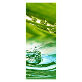 Duschrückwand / Nischenverkleidung 180x55cm (BxH) Motiv: Wassertropfen Grün