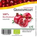 Bio Granatapfelsaft 12x 0,75 Liter Flaschen -...