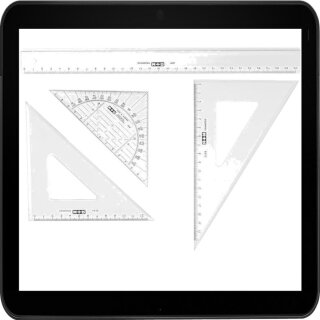 Zeichengeräteset von M +R - Linela mit 30cm Länge + Geopdreieck + 2 Winkel mit je 45 und 60 Grad