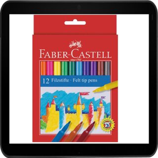 FABER-CASTELL Filzstifte 1 Pack = 12 Stück Packung