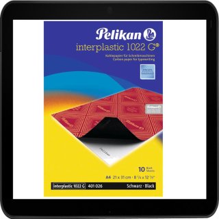 Pelikan Interplastic 1022 G Kohlepapier / Durchschlagpapier A4 401026 - 10 Blatt Packung