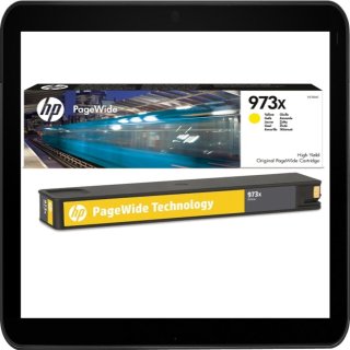 HP973X Yellow Original Druckerpatrone mit hoher Reichweite für HP PageWide - 7.000 Seiten Druckleistung - F6T83AE