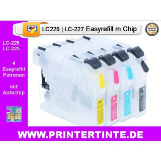 IRP831MP - CISS / Easyrefillpatronen Multipack für LC225/LC227/LC229 Black, Cyan, magenta, Yellow mit Autoresettchip - Leerpatronenset