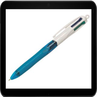 BIC Kugelschreiber 4 Colours GRIP Medium Schreibfarbe schwarz, blau, rot, grün - 12 Stück Packung