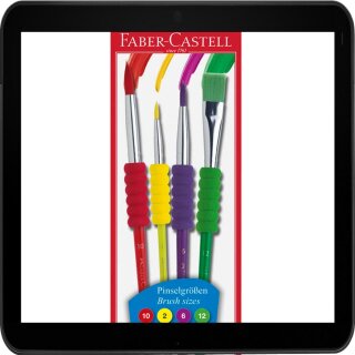 Faber-Castell 481600 Pinselset 4-teilig mit Softgriffstück