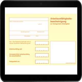 Arbeitsunfähigskeitsbescheinigung (AU) DIN A6, einfach im losen 500 Blatt Pack