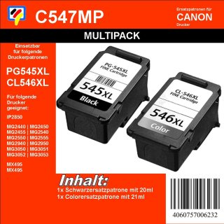 PG545XL und CL546XL - schwarz & color - TiDis Recycling Druckerpatronen Multipack
