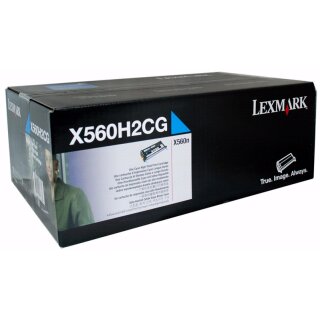 X560H2CG - Cyan- Original Lexmark Toner mit 10.000 Seiten Druckleistung nach Iso