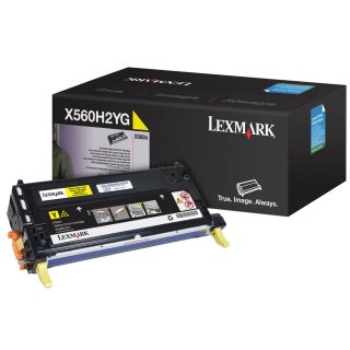 X560H2YG - Gelb - Original Lexmark Toner mit 10.000 Seiten Druckleistung nach Iso
