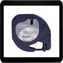 DYMO LetraTag Beschriftungsband Metall 91228 schwarz auf...