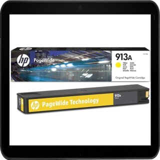 HP913A yellow HP Tintenpatrone mit 3.000 Seiten Druckleistung nach ISO - F6T79AE