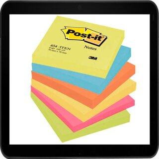 7,6 x 7,6 cm - Post-it® Haftnotizen farbsortiert - musst du auch haben