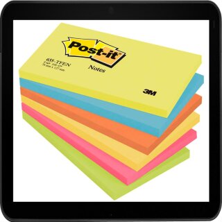  12,7 x 7,6 cm - Post-it® Haftnotizen farbsortiert - musst du haben