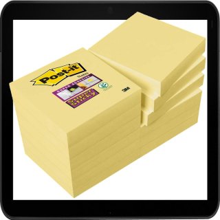 4,8 x 4,8 cm - Post-it® Super Sticky Notes Haftnotizen 62212SY gelb