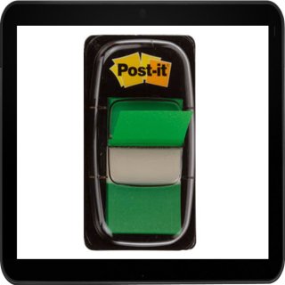 2,5 x 4,3 cm - 50 Streifen Post-it® Index Standard Haftmarker grün im Spender