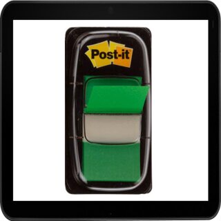 2,5 x 4,3 cm - 50 Streifen Post-it® Index Standard Haftmarker grün im Spender