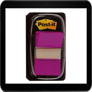 2,5 x 4,3 cm - 50 Streifen Post-it® Index Standard Haftmarker lila im Spender