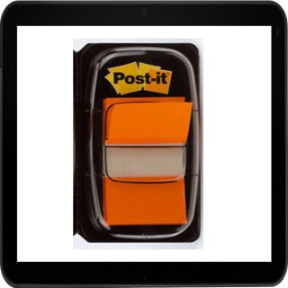 2,5 x 4,3 cm - 50 Streifen Post-it® Index Standard Haftmarker orange im Spender