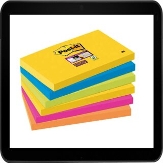 12,7 x 7,6 cm -Post-it® Super Sticky Notes Rio de Janeiro-Collection Haftnotizen 6556SR farbsortiert