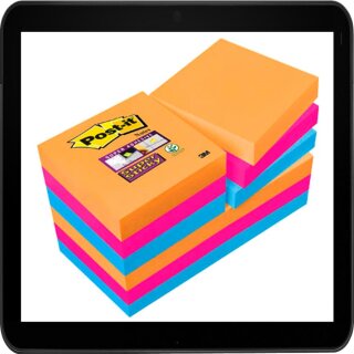 4,8 x 4,8 cm - Post-it® Super Sticky Notes Bangkok Collection Haftnotizen farbsortiert