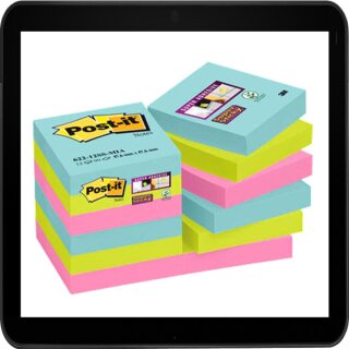 4,8 x 4,8 cm - Post-it® Super Sticky Haftnotizen farbsortiert