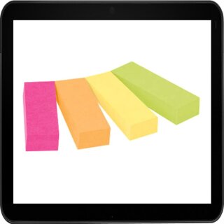 1,2 x 4,4 cm - 4x 50 Streifen Post-it® Page Marker Haftmarker farbsortiert