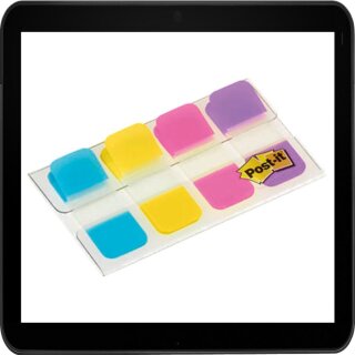 1,3 x 3,8 cm - 4x 10 Streifen Post-it® Index Strong Haftmarker farbsortiert im Spender