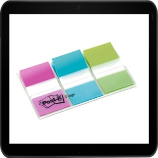 2,4 x 4,3 cm - 3x 20 Streifen Post-it® Index Standard Haftmarker farbsortiert im Spender