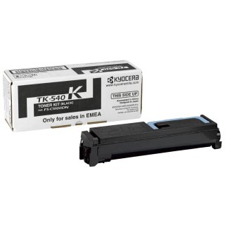 TK540K - schwarz - Original Kyocera Toner mit 5.000 Seiten Druckleistung nach Iso