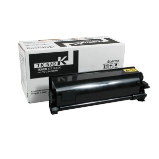 TK570K - schwarz - Original Kyocera Toner mit 16.000 Seiten Druckleistung nach Iso