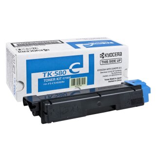 TK580C - cyan - Original Kyocera Toner mit 2.800 Seiten Druckleistung nach Iso