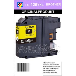 LC125XLY Brother Druckerpatrone Yellow mit 1.200 Seiten Druckleistung nach ISO