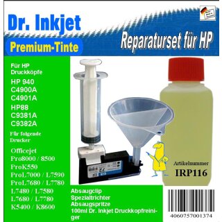 IRP116 - Druckkopfreinigungs- & Reparaturset für HP940 & HP88 Druckköpfe