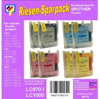 LC-1000 / LC-970  Riesensparpack mit 8 TiDis Ersatzdruckerpatronen