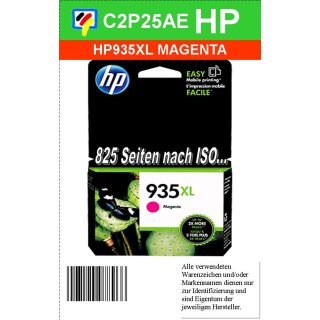 HP935MXL - C2P25AE - magenta - HP Originalpatrone mit 825 Seiten Druckleistung nach ISO für HP Officejet Pro 6230 & 6830