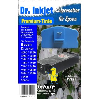 JY184 - Chipresetter für C12C890071 + C12C890191 Wartungskits für Epson 4000, 4800, 4880, 7600, 7800, 7880, 7450, 7910, 7900, 9800, 9880, 9900, 9910, 11880 und 20000