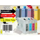 CISS Sparpack: Easyrefills + 4x250ml Nachfülltinte...