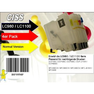 CISS Dr.Inkjet Easyrefillpatronen f&uuml;r LC-1100 / LC-980 - Leerpatronen -