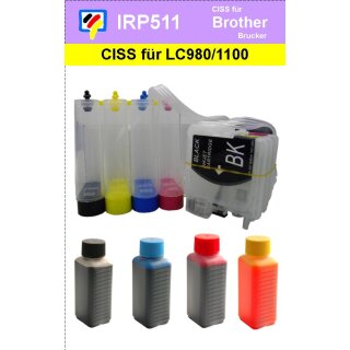 CISS Dr.Inkjet Schlauchsystem für LC-1100 / LC-980 + 400ml Nachfülltinte