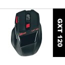 Formschöne Trust Gaming Maus GXT120 auf Funkbasis in Schwarz  