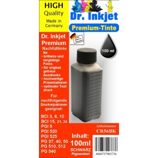 CR56BK - black - Dr.Inkjet Premium Nachfülltinte in 100ml...