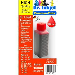 CR56M - Magenta - Dr.Inkjet Premium Nachfülltinte in 100ml - 250ml - 500ml - 1000ml Abfüllungen für Canon Druckerpatronen