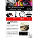 10x UNISUB Tischuhr mit Acryl-Halter, Größe...