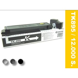 TK895K - schwarz - Original Kyocera Toner mit 12.000 Seiten Druckleistung nach Iso