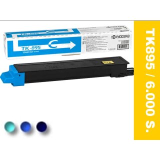 TK895C - cyan - Original Kyocera Toner mit 6.000 Seiten Druckleistung nach Iso