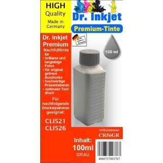 CR56GR - grau - Dr.Inkjet Premium Nachfülltinte in 100ml - 250ml - 500ml - 1000ml Abfüllungen für Canon Druckerpatronen